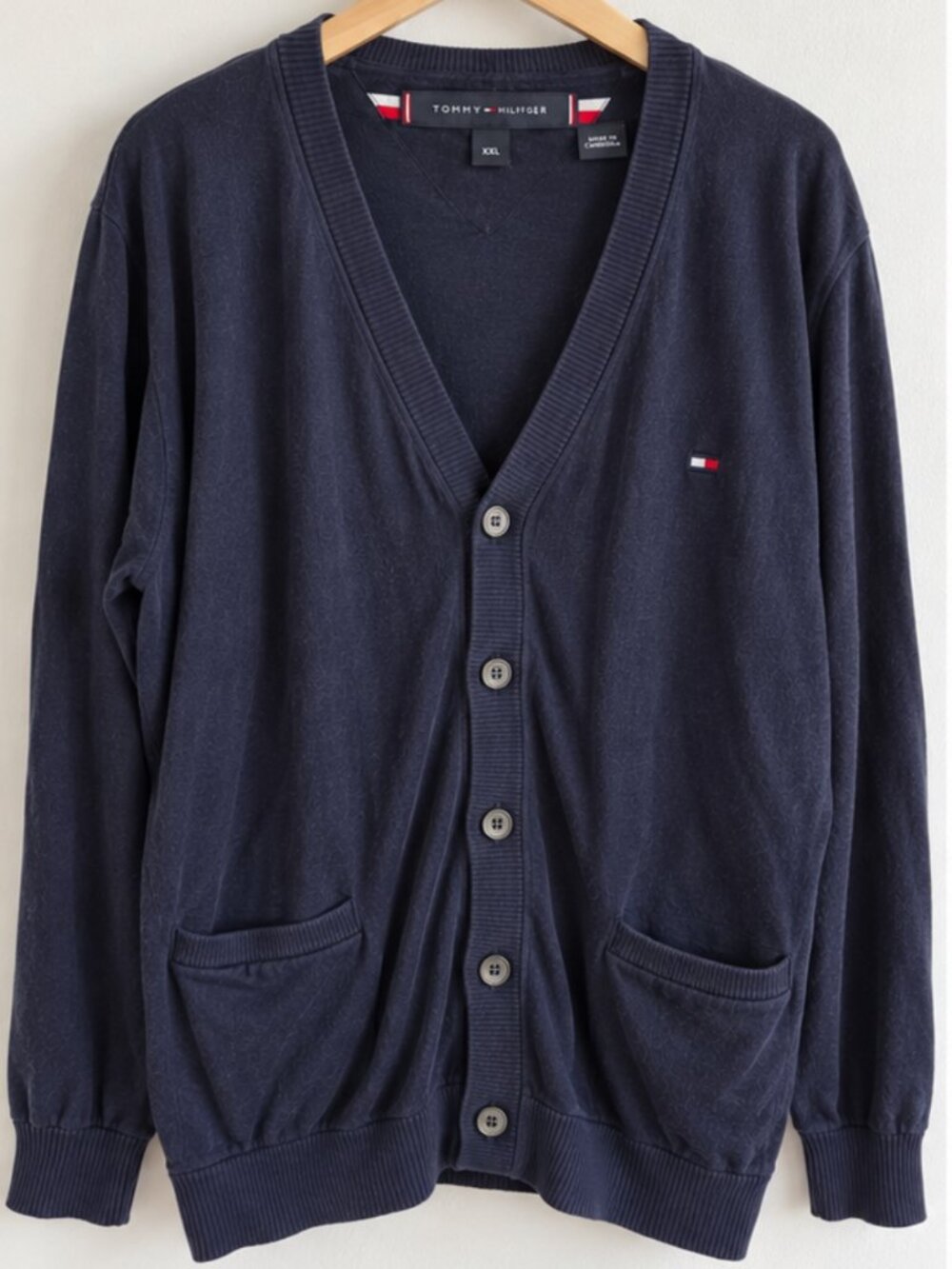 Tommy Hilfiger Adaptive Classic Cotton Cardigan Men’s XXL Navy